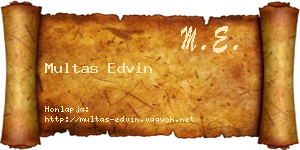Multas Edvin névjegykártya